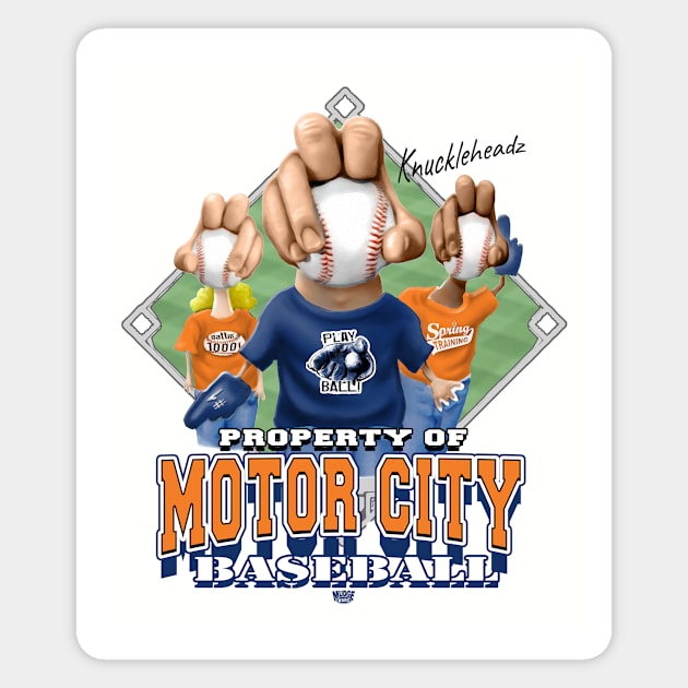 Knucklehead for Motor City Baseball Magnet by MudgeSportswear